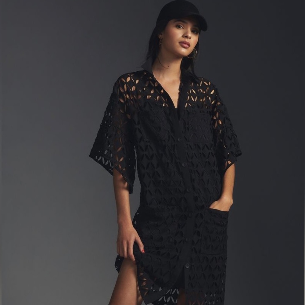 Anthropologie Eva Franco Cutwork Shirt Dress-BRAND NEW never been worn